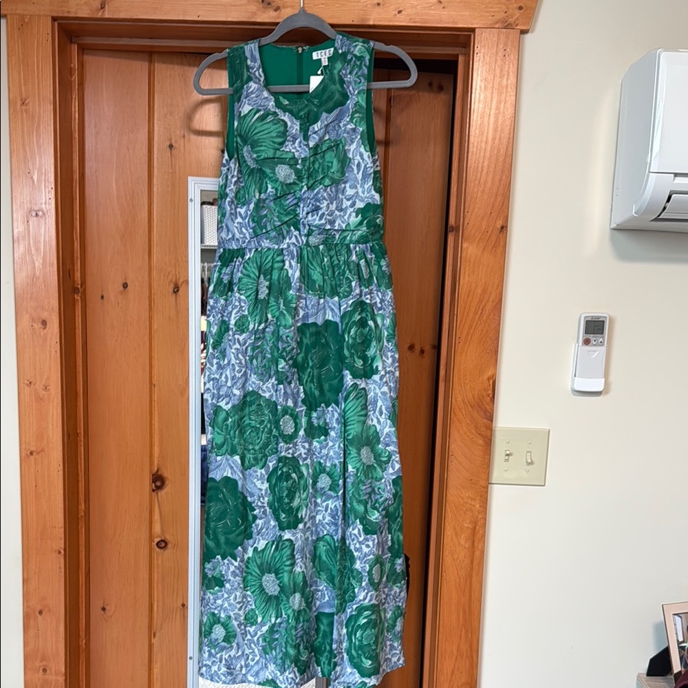 Floral Green and Blue Dress TCEC brand size medium